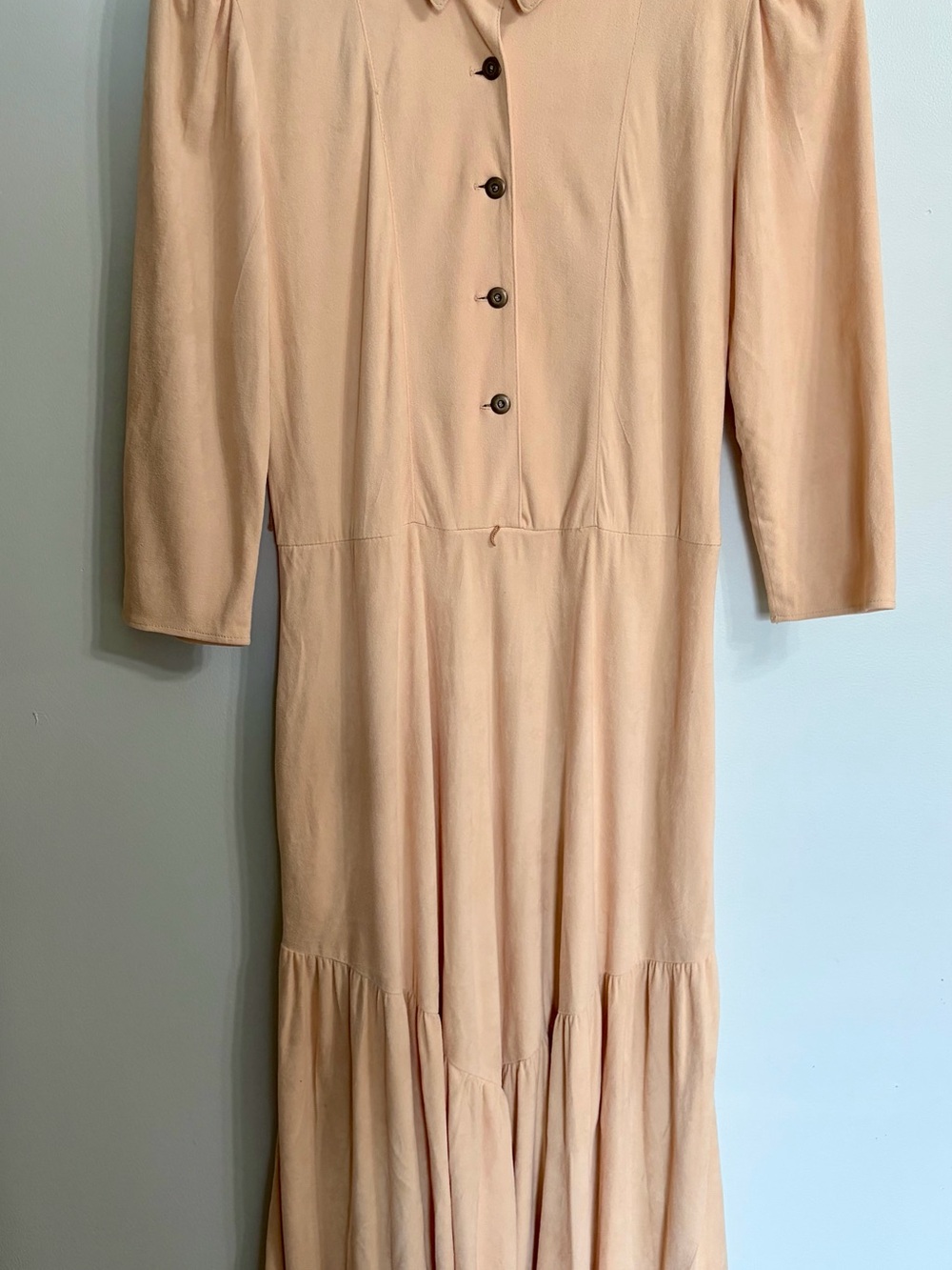 Women's Cream Button-Front Maxi Dress
